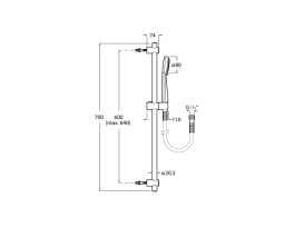 Ручной душ на штанге Roca Stella Easyclean хром A5B9403C00
