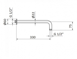 Душовою кронштейн для душової системи GRB хром 05025001