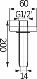 Душовою кронштейн Jika Cubito-N стельовий 200 мм хром H3661X00040021