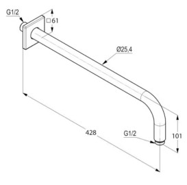 Душовий кронштейн Kludi A-Qa 42,8 см брошуроване золото PVD 66534N000
