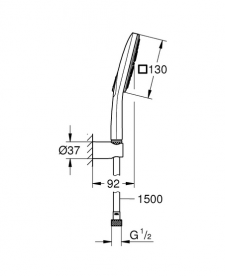 Душевой набор Grohe Rainshower Smartactive Cube 130 3 типа струи хром 26589000