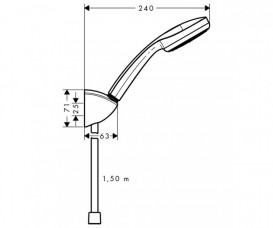 Душевой набор Hansgrohe Monsoon Eco Porter 1 тип струи хром 27278400