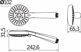 Душовий набір Jika Rio з власником і шлангом хром H3651R00043611