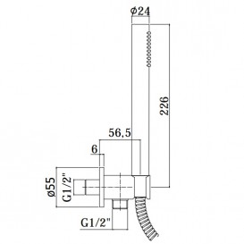 Душовий набір Paffoni Light з тримачом та шлангом чорний матовий ZDUP 094 NO