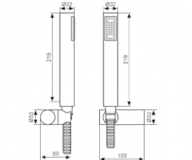 Душовий набір з настінним тримачем Emmevi Alexa нікель NS121
