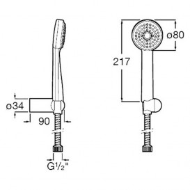 Душевой набор с однорычажным настенным смесителем для ванны и душа Roca Carelia латунь хром A5A018AC0K