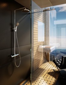 Душовий набір з термостатичним змішувачем Ravak Termo 100 метал / пластик хром X070058