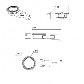 Душовий піддон акриловий Kerasan H3 100х70 см білий 704705