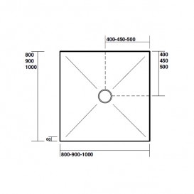 Душовий піддон акриловий Kerasan H3 анти-сліп 80х80 см білий 704901