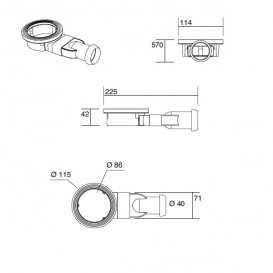Душевой поддон акриловый Kerasan H3 прямоугольный 100х80 см белый 704910