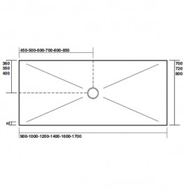 Душовий піддон акриловий Kerasan H3 прямокутний 170х80 см білий 704914