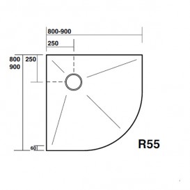 Душовий піддон акриловий Kerasan H3 кутовий 100х100 см білий 704917