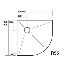 Душовий піддон акриловий Kerasan H3 кутовий з антиковзаючим покриттям 80х80 см білий 704715