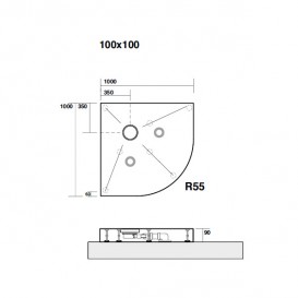 Душовий піддон акриловий Kerasan H9 100х100 см кутовий білий 704817