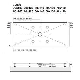 Душевой поддон акриловый Kerasan H9 с антискользящим покрытием 160х70 см белый 705008