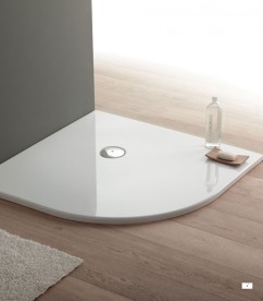 Душовий піддон акриловий Kerasan H9 кутовий з антиковзаючим покриттям 100х100 см білий 705017