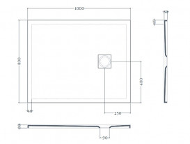 Душевой поддон Artceram Lapis 80х100 см керамика белый матовый PDR024 05;00