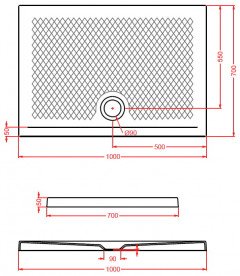 Душовий піддон Artceram Texture 100х70 см кераміка зелений PDR018 43;00