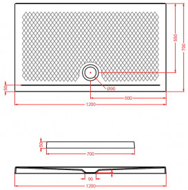 Душевой поддон Artceram Texture 120х70 см керамика сине-зеленый PDR020 42;00