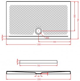Душевой поддон Artceram Texture 120х70 см чёрный глянцевый PDR020 03;00