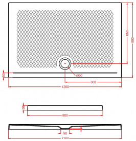 Душевой поддон Artceram Texture 120х80 см керамика бежевый PDR021 41;00