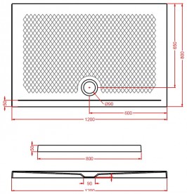 Душевой поддон Artceram Texture 120х80 см санфарфор песочный PDR021 31;00