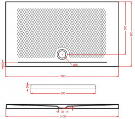 Душовий піддон Artceram Texture 140х80 см кераміка зелений PDR022 43;00