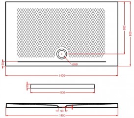 Душовий піддон Artceram Texture 140х80 см зелений PDR022 30; 00