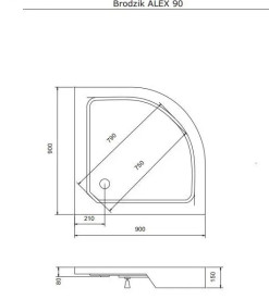 Душевой поддон Besco Alex 90х90 см акрил белый #BAA-90