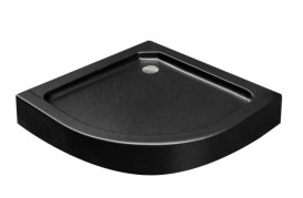 Душовий піддон Besco Alex Stone Effect New 90х90 см акрил чорний #BAA-90-CN