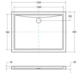Душевой поддон Besco Alpina Slimline 120х90 см акрил белый BAA-129-P