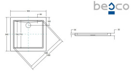 Душевой поддон Besco Aquarius SlimLine 90х90 см акрил белый BAA-90-K