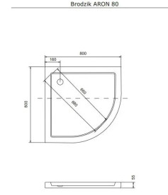 Душовий піддон Besco Aron Slimline 80х80 см акрил білий BAA-80-NR