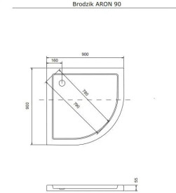 Душовий піддон Besco Aron Slimline 90х90 см акрил білий BAA-90-NR
