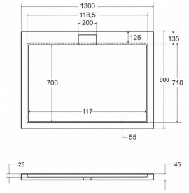 Душовий піддон Besco Axim Ultraslim 130х90 см акрил білий #BAX-139-P