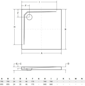 Душевой поддон Besco Axim Ultraslim 90х90 см акрил белый #BAX-90-KW