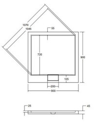 Душевой поддон Besco Axim Ultraslim Stone Effect New 90х90 см акрил черный #BAX-90-KWCN