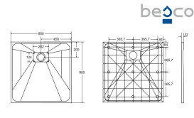 Душевой поддон Besco Vexo 90х90 см SMC белый BV-90-90-K