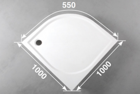 Душовий піддон Буль-Буль Altair 1000х1000 мм литий мармур білий 60105501 + панель і ніжки