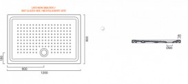 Душовий піддон Catalano 120х80 см кераміка білий глянсовий 112080H400