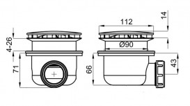 Душевой поддон четверть круга Devit Comfort 100х100 см акрил белый с сифоном FTR1223