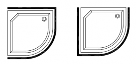 Душовий піддон чверть кола Kolpa San Blues 90x90 см акрил білий з тристоронньою панеллю 700690