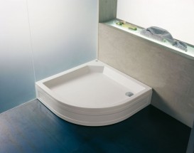 Душовий піддон чверть кола Kolpa San Blues 90x90 см акрил білий з тристоронньою панеллю 700690