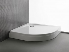 Душевой поддон четверть круга Kolpa San Evelin Tray R 80х80 см акрил белый с панелью 593310