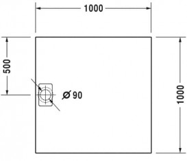 Душовий піддон Duravit Stonetto 100х100 см штучний камінь DuraSolid білий 720167380000000