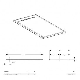 Душовий піддон Geberit Sestra 120х80 см структура сланцю сірий 550.264.00.2