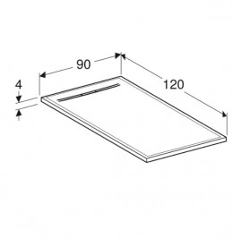 Душовий піддон Geberit Sestra 120х90 см структура сланцю графіт 550.275.00.2