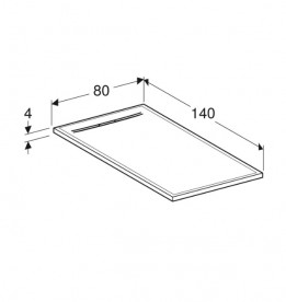 Душовий піддон Geberit Sestra 140х80 см структура сланцю графіт 550.276.00.2