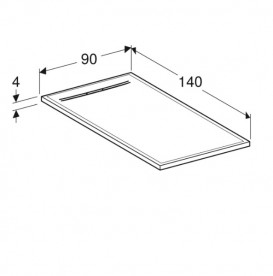Душевой поддон Geberit Sestra 140х90 см структура сланца серый 550.267.00.2