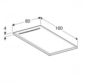 Душовий піддон Geberit Sestra 160х80 см структура сланцю сірий 550.268.00.2